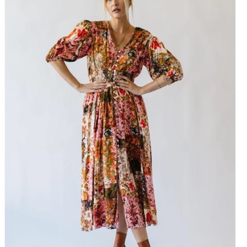 Marlow Floral Maxi Dress in Patchwork